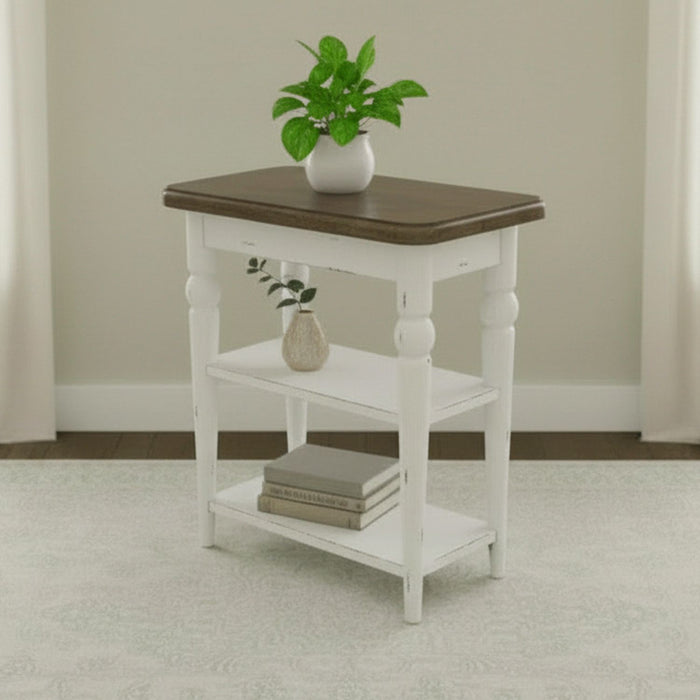 Turnberry Park - Chairside Table - Washed White – Chair Side Tables by Liberty Furniture at Furniture Wholesale Plus , Nashville furniture store