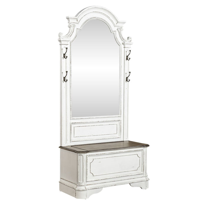 Magnolia Manor - 2 Piece Hall Tree - Antique White – Hall Trees by Liberty Furniture at Furniture Wholesale Plus , Nashville furniture store