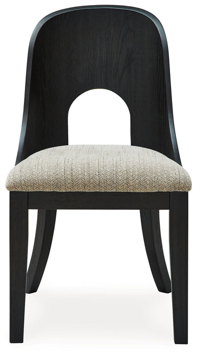 Rowanbeck - Dining Upholstered Side Chair (Set of 2) - Gray / Black – Chair Sets by Signature Design by Ashley® at Furniture Wholesale Plus , Nashville furniture store