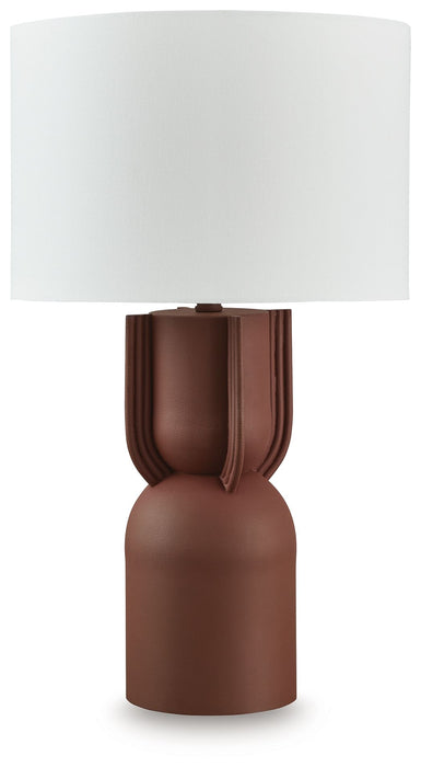 Rowandale - Metal Table Lamp - Brick Red – Table Lamps by Signature Design by Ashley® at Furniture Wholesale Plus , Nashville furniture store