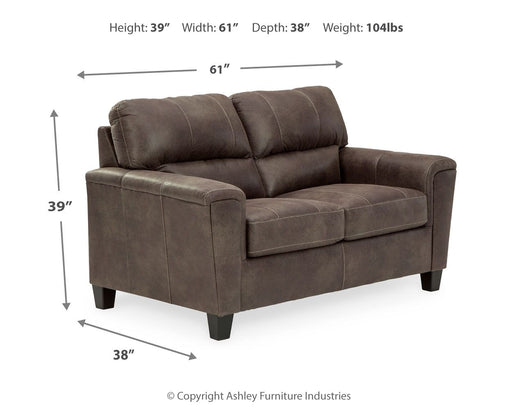 Navi - Stationary Loveseat - Premium Stationary Loveseats from Signature Design by Ashley® - Just $478! Shop now at Furniture Wholesale Plus  We are the best furniture store in Nashville, Hendersonville, Goodlettsville, Madison, Antioch, Mount Juliet, Lebanon, Gallatin, Springfield, Murfreesboro, Franklin, Brentwood