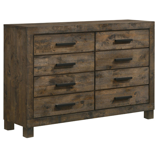 Woodmont 8-drawer Dresser Rustic Golden Brown - Premium Dresser from Coaster Z2 Standard - Just $600! Shop now at Furniture Wholesale Plus  We are the best furniture store in Nashville, Hendersonville, Goodlettsville, Madison, Antioch, Mount Juliet, Lebanon, Gallatin, Springfield, Murfreesboro, Franklin, Brentwood