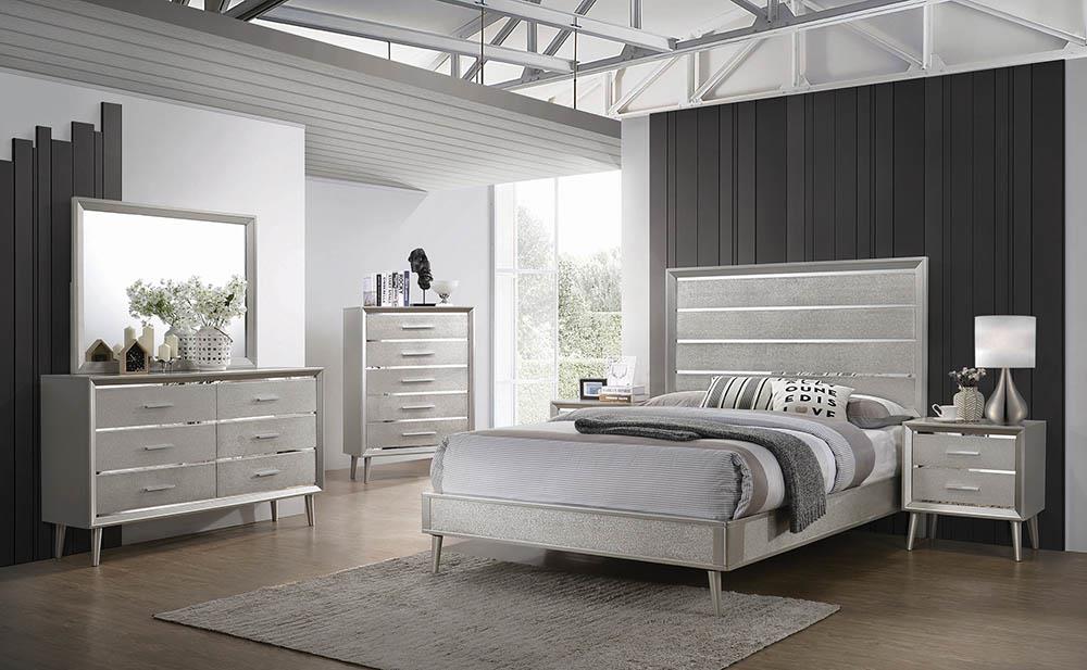 Ramon 4-piece Eastern King Panel Bedroom Set Metallic Sterling - Premium Bedroom Set from Coaster Z2 Standard - Just $1378! Shop now at Furniture Wholesale Plus  We are the best furniture store in Nashville, Hendersonville, Goodlettsville, Madison, Antioch, Mount Juliet, Lebanon, Gallatin, Springfield, Murfreesboro, Franklin, Brentwood