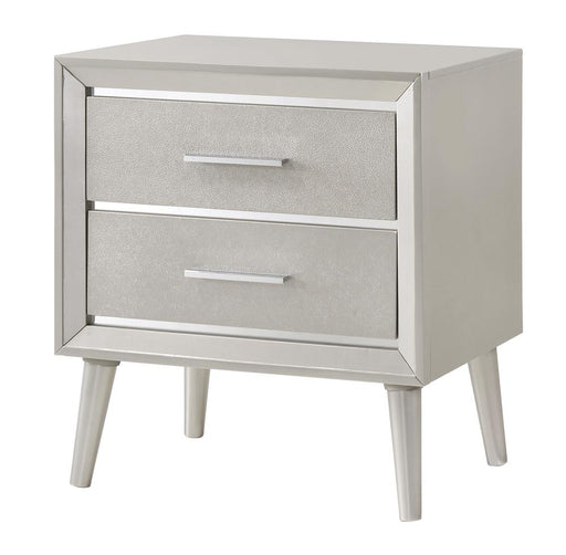 Ramon 2-drawer Nightstand Metallic Sterling - Premium Nightstand from Coaster Z2 Standard - Just $180! Shop now at Furniture Wholesale Plus  We are the best furniture store in Nashville, Hendersonville, Goodlettsville, Madison, Antioch, Mount Juliet, Lebanon, Gallatin, Springfield, Murfreesboro, Franklin, Brentwood