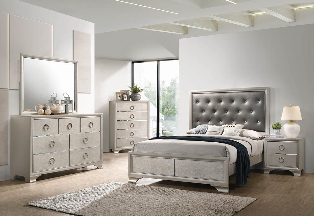 Salford 4-piece Eastern King Bedroom Set Metallic Sterling - Premium Bedroom Set from Coaster Z2 Standard - Just $1438! Shop now at Furniture Wholesale Plus  We are the best furniture store in Nashville, Hendersonville, Goodlettsville, Madison, Antioch, Mount Juliet, Lebanon, Gallatin, Springfield, Murfreesboro, Franklin, Brentwood