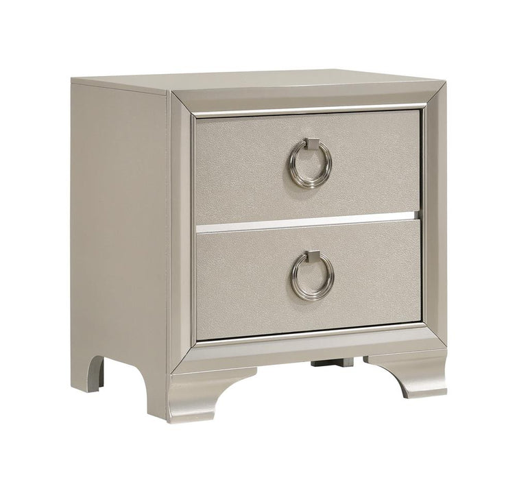 Salford 2-drawer Nightstand Metallic Sterling - Premium Nightstand from Coaster Z2 Standard - Just $184! Shop now at Furniture Wholesale Plus  We are the best furniture store in Nashville, Hendersonville, Goodlettsville, Madison, Antioch, Mount Juliet, Lebanon, Gallatin, Springfield, Murfreesboro, Franklin, Brentwood