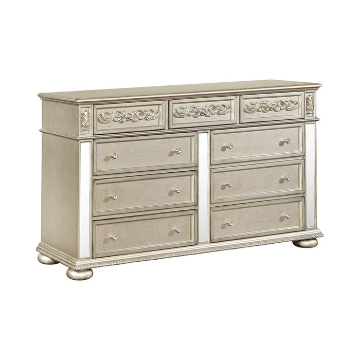 Heidi 9-drawer Dresser Metallic Platinum - Premium Dresser from Coaster Z2 Standard - Just $1000! Shop now at Furniture Wholesale Plus  We are the best furniture store in Nashville, Hendersonville, Goodlettsville, Madison, Antioch, Mount Juliet, Lebanon, Gallatin, Springfield, Murfreesboro, Franklin, Brentwood