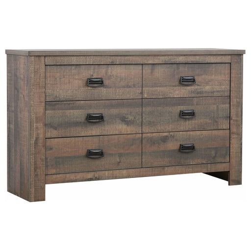 Frederick 6-drawer Dresser Weathered Oak - Premium Dresser from Coaster Z2 Standard - Just $540! Shop now at Furniture Wholesale Plus  We are the best furniture store in Nashville, Hendersonville, Goodlettsville, Madison, Antioch, Mount Juliet, Lebanon, Gallatin, Springfield, Murfreesboro, Franklin, Brentwood