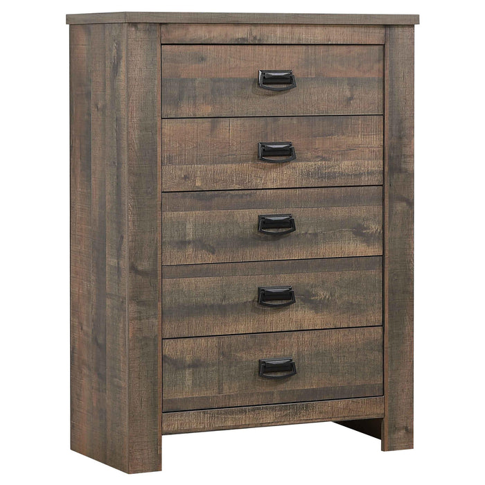 Frederick 5-drawer Chest Weathered Oak - Premium Chest from Coaster Z2 Standard - Just $440! Shop now at Furniture Wholesale Plus  We are the best furniture store in Nashville, Hendersonville, Goodlettsville, Madison, Antioch, Mount Juliet, Lebanon, Gallatin, Springfield, Murfreesboro, Franklin, Brentwood