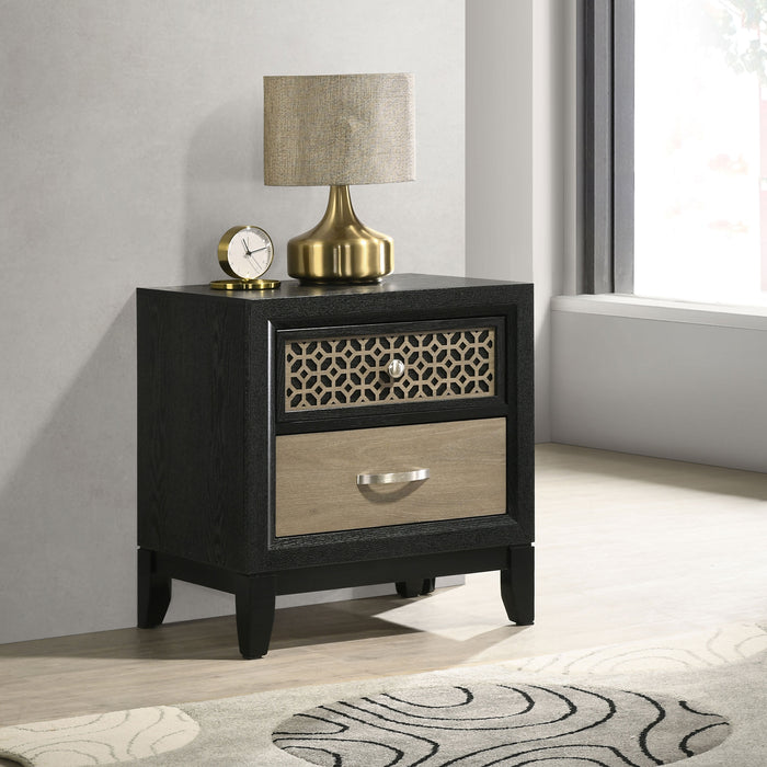 Valencia 2-drawer Nightstand Light Brown and Black - Premium Nightstand from Coaster Z2 Standard - Just $168! Shop now at Furniture Wholesale Plus  We are the best furniture store in Nashville, Hendersonville, Goodlettsville, Madison, Antioch, Mount Juliet, Lebanon, Gallatin, Springfield, Murfreesboro, Franklin, Brentwood