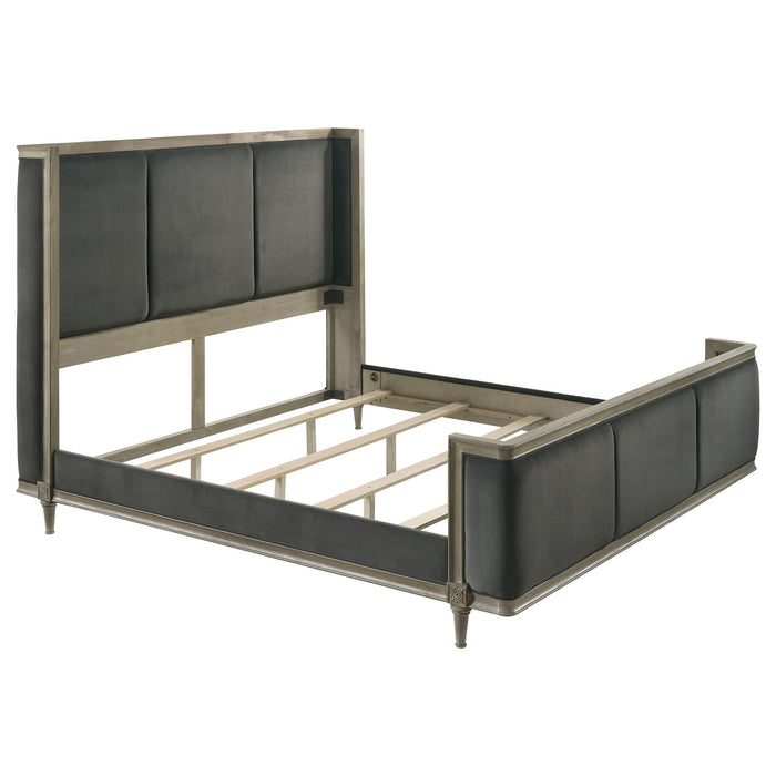 Alderwood Eastern King Upholstered Panel Bed Charcoal Grey - Premium Bed from Coaster Z2 Standard - Just $1058! Shop now at Furniture Wholesale Plus  We are the best furniture store in Nashville, Hendersonville, Goodlettsville, Madison, Antioch, Mount Juliet, Lebanon, Gallatin, Springfield, Murfreesboro, Franklin, Brentwood