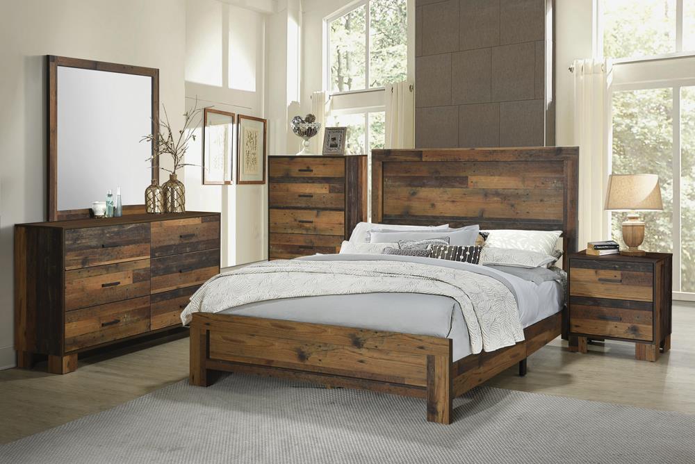 Sidney 4-piece Eastern King Panel Bedroom Set Rustic Pine - Premium Bedroom Set from Coaster Z2 Standard - Just $910! Shop now at Furniture Wholesale Plus  We are the best furniture store in Nashville, Hendersonville, Goodlettsville, Madison, Antioch, Mount Juliet, Lebanon, Gallatin, Springfield, Murfreesboro, Franklin, Brentwood