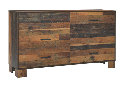 Sidney 6-drawer Dresser Rustic Pine - Premium Dresser from Coaster Z2 Standard - Just $428! Shop now at Furniture Wholesale Plus  We are the best furniture store in Nashville, Hendersonville, Goodlettsville, Madison, Antioch, Mount Juliet, Lebanon, Gallatin, Springfield, Murfreesboro, Franklin, Brentwood