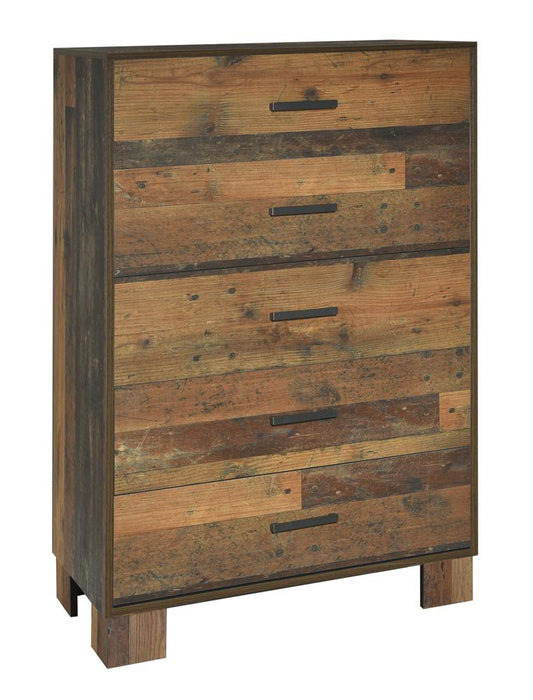 Sidney 5-drawer Chest Rustic Pine - Premium Chest from Coaster Z2 Standard - Just $328! Shop now at Furniture Wholesale Plus  We are the best furniture store in Nashville, Hendersonville, Goodlettsville, Madison, Antioch, Mount Juliet, Lebanon, Gallatin, Springfield, Murfreesboro, Franklin, Brentwood