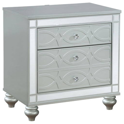 Gunnison 2-drawer Nightstand Silver Metallic - Premium Nightstand from Coaster Z2 Standard - Just $312! Shop now at Furniture Wholesale Plus  We are the best furniture store in Nashville, Hendersonville, Goodlettsville, Madison, Antioch, Mount Juliet, Lebanon, Gallatin, Springfield, Murfreesboro, Franklin, Brentwood