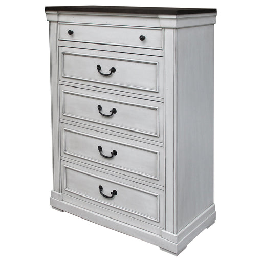 Hillcrest 5-drawer Chest Dark Rum and White - Premium Chest from Coaster Z2 Standard - Just $740! Shop now at Furniture Wholesale Plus  We are the best furniture store in Nashville, Hendersonville, Goodlettsville, Madison, Antioch, Mount Juliet, Lebanon, Gallatin, Springfield, Murfreesboro, Franklin, Brentwood