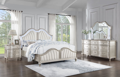 Evangeline Upholstered Platform Bedroom Set Ivory and Silver Oak - Premium Bedroom Set from Coaster Z2 Standard - Just $2998! Shop now at Furniture Wholesale Plus  We are the best furniture store in Nashville, Hendersonville, Goodlettsville, Madison, Antioch, Mount Juliet, Lebanon, Gallatin, Springfield, Murfreesboro, Franklin, Brentwood