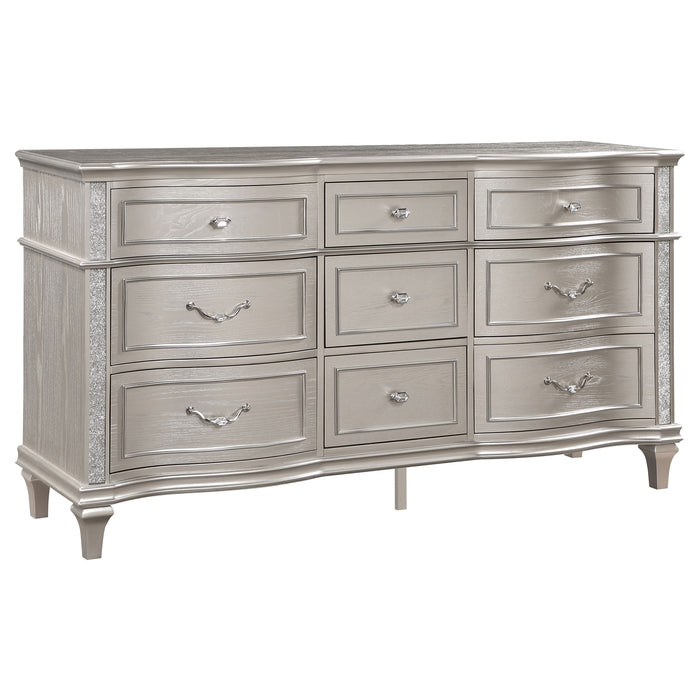 Evangeline 9-drawer Dresser Silver Oak - Premium Dresser from Coaster Z2 Standard - Just $1060! Shop now at Furniture Wholesale Plus  We are the best furniture store in Nashville, Hendersonville, Goodlettsville, Madison, Antioch, Mount Juliet, Lebanon, Gallatin, Springfield, Murfreesboro, Franklin, Brentwood