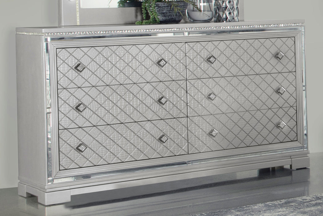 Eleanor Rectangular 6-drawer Dresser Metallic - Premium Dresser from Coaster Z2 Standard - Just $696! Shop now at Furniture Wholesale Plus  We are the best furniture store in Nashville, Hendersonville, Goodlettsville, Madison, Antioch, Mount Juliet, Lebanon, Gallatin, Springfield, Murfreesboro, Franklin, Brentwood