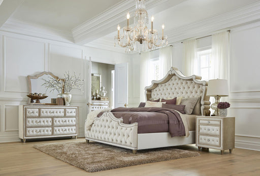 Antonella 5-Piece Eastern King Upholstered Tufted Bedroom Set Ivory and Camel - Premium Bedroom Set from Coaster Z2 Standard - Just $3158! Shop now at Furniture Wholesale Plus  We are the best furniture store in Nashville, Hendersonville, Goodlettsville, Madison, Antioch, Mount Juliet, Lebanon, Gallatin, Springfield, Murfreesboro, Franklin, Brentwood