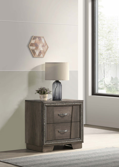 Janine 2-drawer Nightstand Grey - Premium Nightstand from Coaster Z2 Standard - Just $220! Shop now at Furniture Wholesale Plus  We are the best furniture store in Nashville, Hendersonville, Goodlettsville, Madison, Antioch, Mount Juliet, Lebanon, Gallatin, Springfield, Murfreesboro, Franklin, Brentwood