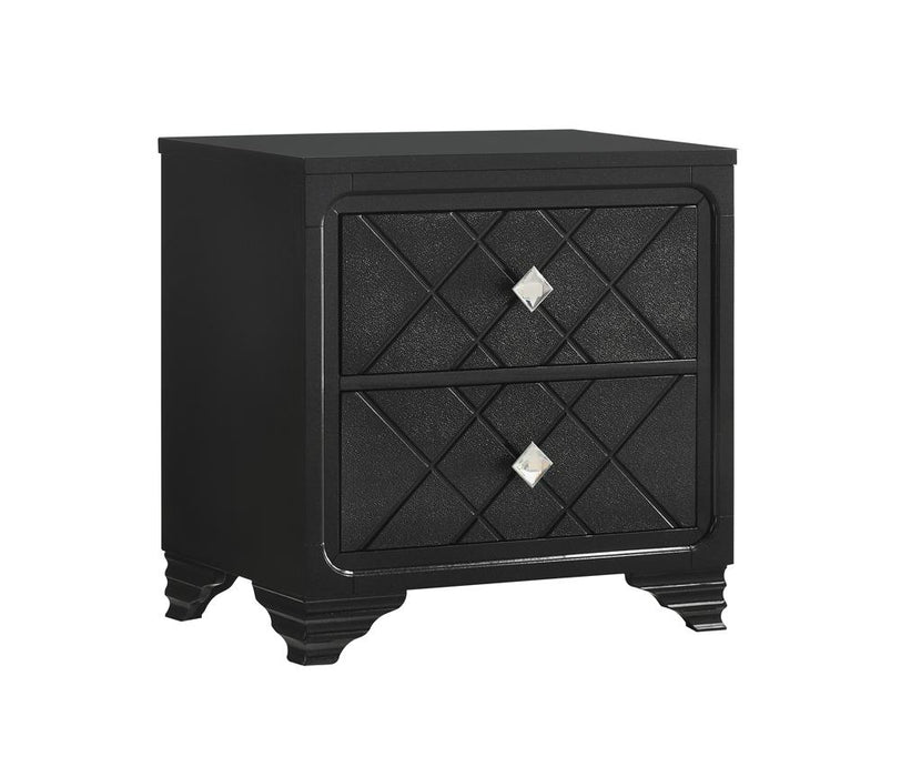 Penelope 2-drawer Nightstand Black - Premium Nightstand from Coaster Z2 Standard - Just $264! Shop now at Furniture Wholesale Plus  We are the best furniture store in Nashville, Hendersonville, Goodlettsville, Madison, Antioch, Mount Juliet, Lebanon, Gallatin, Springfield, Murfreesboro, Franklin, Brentwood