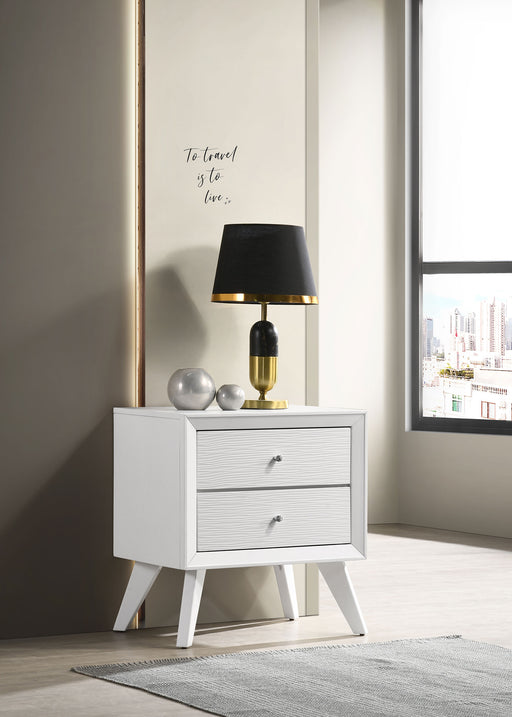 Janelle 2-drawer Nightstand White - Premium Nightstand from Coaster Z2 Standard - Just $180! Shop now at Furniture Wholesale Plus  We are the best furniture store in Nashville, Hendersonville, Goodlettsville, Madison, Antioch, Mount Juliet, Lebanon, Gallatin, Springfield, Murfreesboro, Franklin, Brentwood