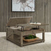 Parkland Falls - Square Lift Top Cocktail Table - Weathered Taupe – Cocktail Tables by Liberty Furniture at Furniture Wholesale Plus , Nashville furniture store