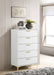 Kendall 5-drawer Chest White - Premium Chest from Coaster Z2 Standard - Just $360! Shop now at Furniture Wholesale Plus  We are the best furniture store in Nashville, Hendersonville, Goodlettsville, Madison, Antioch, Mount Juliet, Lebanon, Gallatin, Springfield, Murfreesboro, Franklin, Brentwood