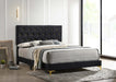 Kendall Tufted Panel Bed Black and Gold - Premium Bed from Coaster Z2 Standard - Just $226! Shop now at Furniture Wholesale Plus  We are the best furniture store in Nashville, Hendersonville, Goodlettsville, Madison, Antioch, Mount Juliet, Lebanon, Gallatin, Springfield, Murfreesboro, Franklin, Brentwood