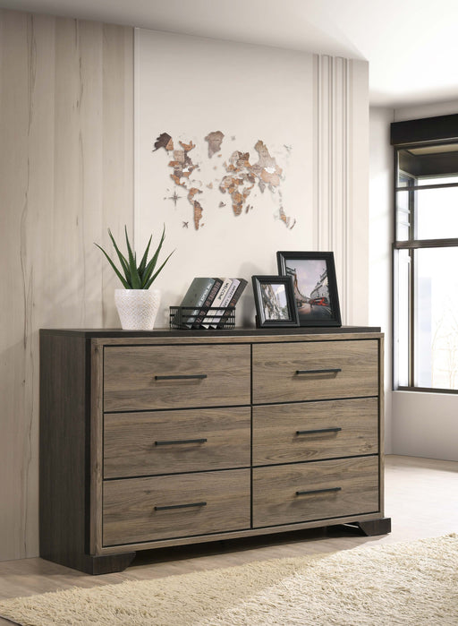 Baker 6-drawer Dresser Brown and Light Taupe - Premium Dresser from Coaster Z2 Standard - Just $608! Shop now at Furniture Wholesale Plus  We are the best furniture store in Nashville, Hendersonville, Goodlettsville, Madison, Antioch, Mount Juliet, Lebanon, Gallatin, Springfield, Murfreesboro, Franklin, Brentwood