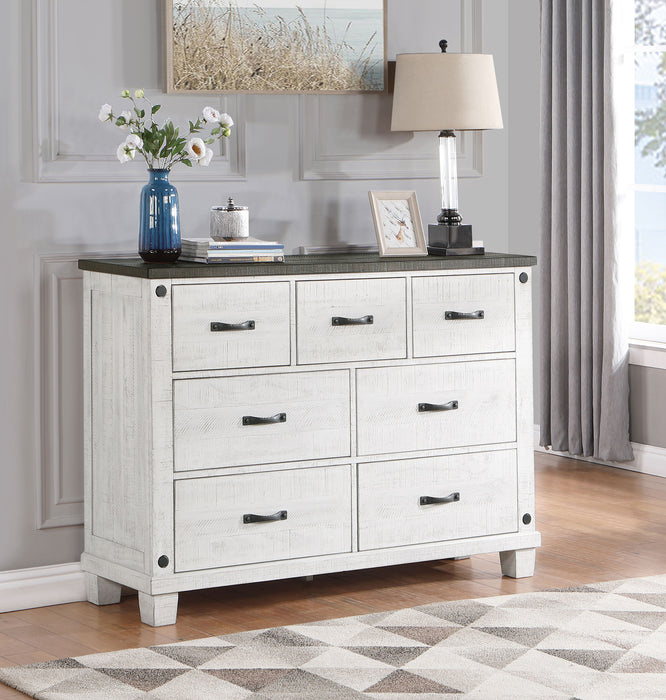 Lilith 7-drawer Dresser Distressed Grey and White - Premium Dresser from Coaster Z2 Standard - Just $848! Shop now at Furniture Wholesale Plus  We are the best furniture store in Nashville, Hendersonville, Goodlettsville, Madison, Antioch, Mount Juliet, Lebanon, Gallatin, Springfield, Murfreesboro, Franklin, Brentwood