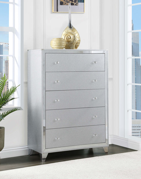 Larue 5-drawer Chest Silver - Premium Chest from Coaster Z2 Standard - Just $540! Shop now at Furniture Wholesale Plus  We are the best furniture store in Nashville, Hendersonville, Goodlettsville, Madison, Antioch, Mount Juliet, Lebanon, Gallatin, Springfield, Murfreesboro, Franklin, Brentwood