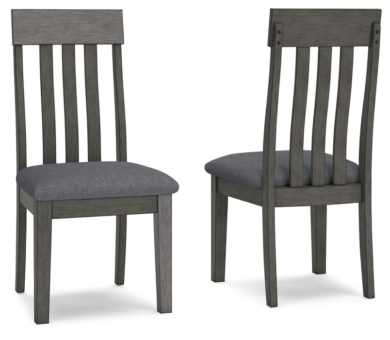 Hallanden - Dining UPH Side Chair (Set of 2) - Black / Gray – Chair Sets by Signature Design by Ashley® at Furniture Wholesale Plus , Nashville furniture store