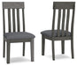 Hallanden - Dining UPH Side Chair (Set of 2) - Black / Gray – Chair Sets by Signature Design by Ashley® at Furniture Wholesale Plus , Nashville furniture store