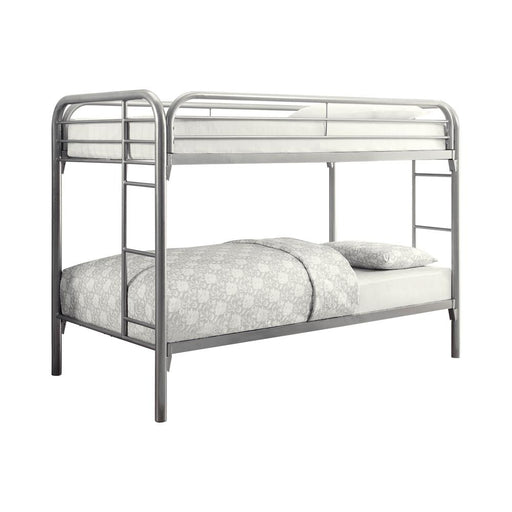 Morgan Twin Over Twin Bunk Bed Silver - Premium Bunk Bed from Coaster Z2 Standard - Just $378! Shop now at Furniture Wholesale Plus  We are the best furniture store in Nashville, Hendersonville, Goodlettsville, Madison, Antioch, Mount Juliet, Lebanon, Gallatin, Springfield, Murfreesboro, Franklin, Brentwood