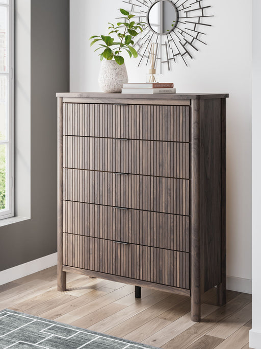 Pamytta - Five Drawer Wide Chest - Brown – Accent Chests by Signature Design by Ashley® at Furniture Wholesale Plus , Nashville furniture store