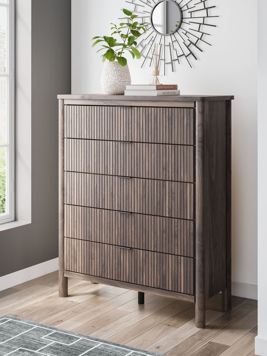 Pamytta - Five Drawer Wide Chest - Brown – Accent Chests by Signature Design by Ashley® at Furniture Wholesale Plus , Nashville furniture store