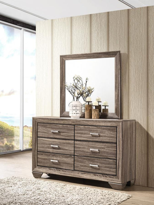 Kauffman - 6-Drawer Dresser with Mirror – Dresser & Mirror by CoasterEveryday at Furniture Wholesale Plus , Nashville furniture store