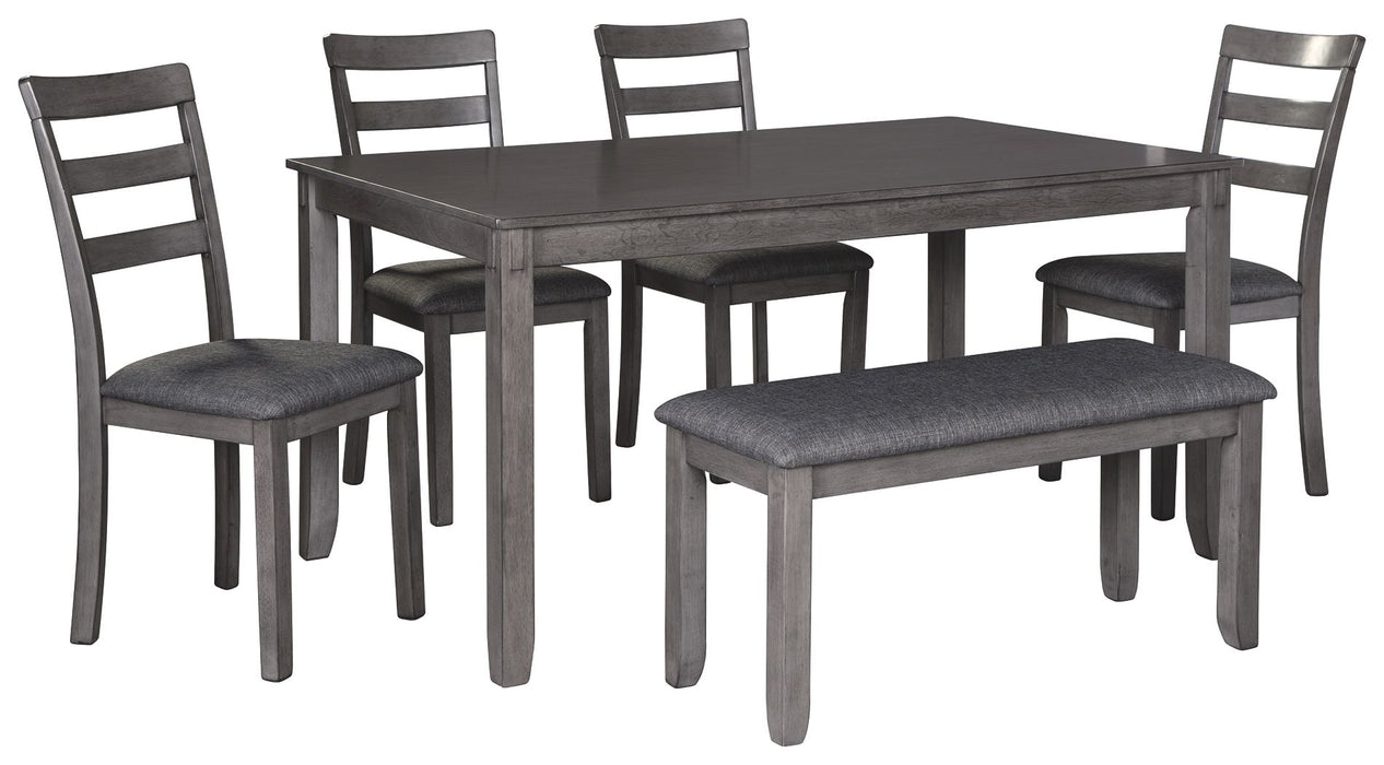Bridson - RECT DRM Table Set (Set of 6) - Gray – 6 Piece Dining Room Sets by Signature Design by Ashley® at Furniture Wholesale Plus , Nashville furniture store