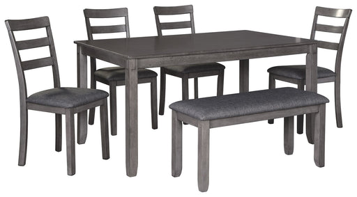 Bridson - RECT DRM Table Set (Set of 6) - Gray – 6 Piece Dining Room Sets by Signature Design by Ashley® at Furniture Wholesale Plus , Nashville furniture store