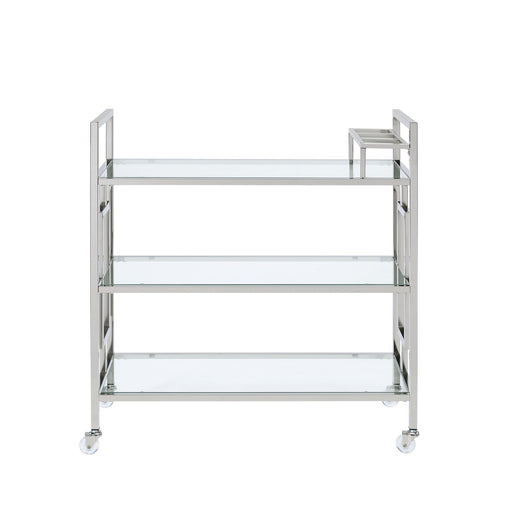 Ezra - Serving Bar Cart - Chrome – Bar Carts by Elements International at Furniture Wholesale Plus , Nashville furniture store