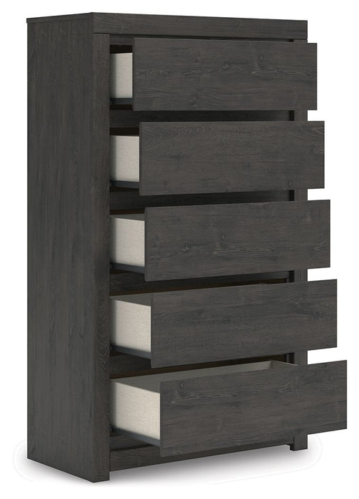 Fraluna - Five Drawer Chest - Charcoal – Accent Chests by Signature Design by Ashley® at Furniture Wholesale Plus , Nashville furniture store