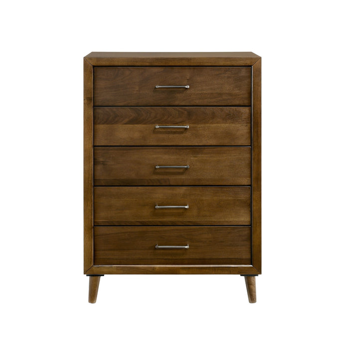 Malibu - 5-Drawer Chest - Walnut – Accent Chests by Elements International at Furniture Wholesale Plus , Nashville furniture store