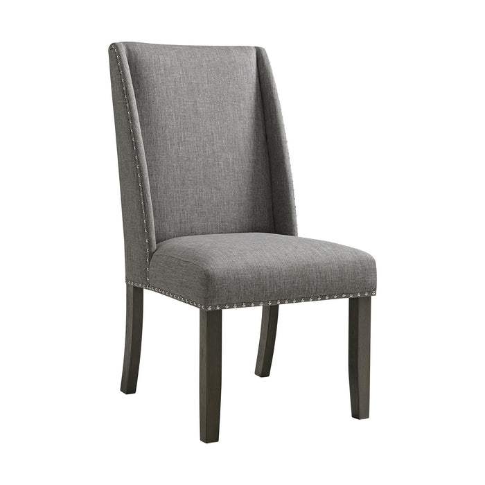 Everdeen - Side Chair With Gray Fabric and Nail Heads (Set of 2) - Charcoal – Chair Sets by Elements International at Furniture Wholesale Plus , Nashville furniture store