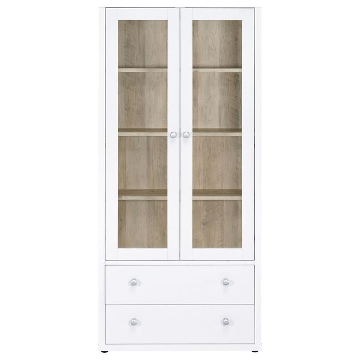 Hawthorne - 4-Shelf Glass Door Tall Cabinet With Drawers - Premium Display Cabinets from Coaster Fine Furniture - Just $389! Shop now at Furniture Wholesale Plus  We are the best furniture store in Nashville, Hendersonville, Goodlettsville, Madison, Antioch, Mount Juliet, Lebanon, Gallatin, Springfield, Murfreesboro, Franklin, Brentwood