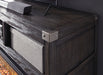 Todoe - LG TV Stand w/Fireplace Option - Gray – TV Stands by Signature Design by Ashley® at Furniture Wholesale Plus , Nashville furniture store