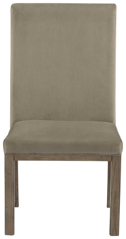 Chrestner - Dining UPH Side Chair (Set of 2) - Gray / Brown – Chair Sets by Signature Design by Ashley® at Furniture Wholesale Plus , Nashville furniture store