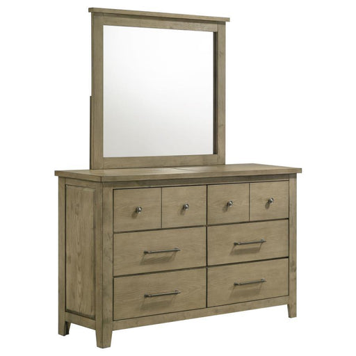 Hazlewood - 6-Drawer Bedroom Dresser With Mirror - Vineyard Oak – Dresser & Mirror by Coaster Fine Furniture at Furniture Wholesale Plus , Nashville furniture store