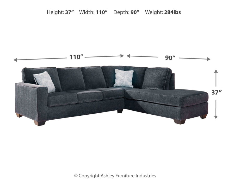 Altari - Right Arm Facing Corner Chaise With Sleeper 2 Pc Sectional - Slate – Sleeper Sectionals by Signature Design by Ashley® at Furniture Wholesale Plus , Nashville furniture store